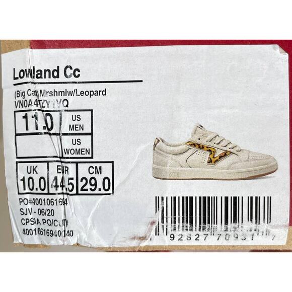 NWT Vans Lowland Cc Sneaker Big Cat Marshmallow Leopard New VN0A4TZY1VQ - Picture 7 of 7